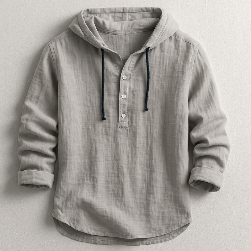 Camisa de lino para hombre con capucha para una comodidad fresca y un estilo casual