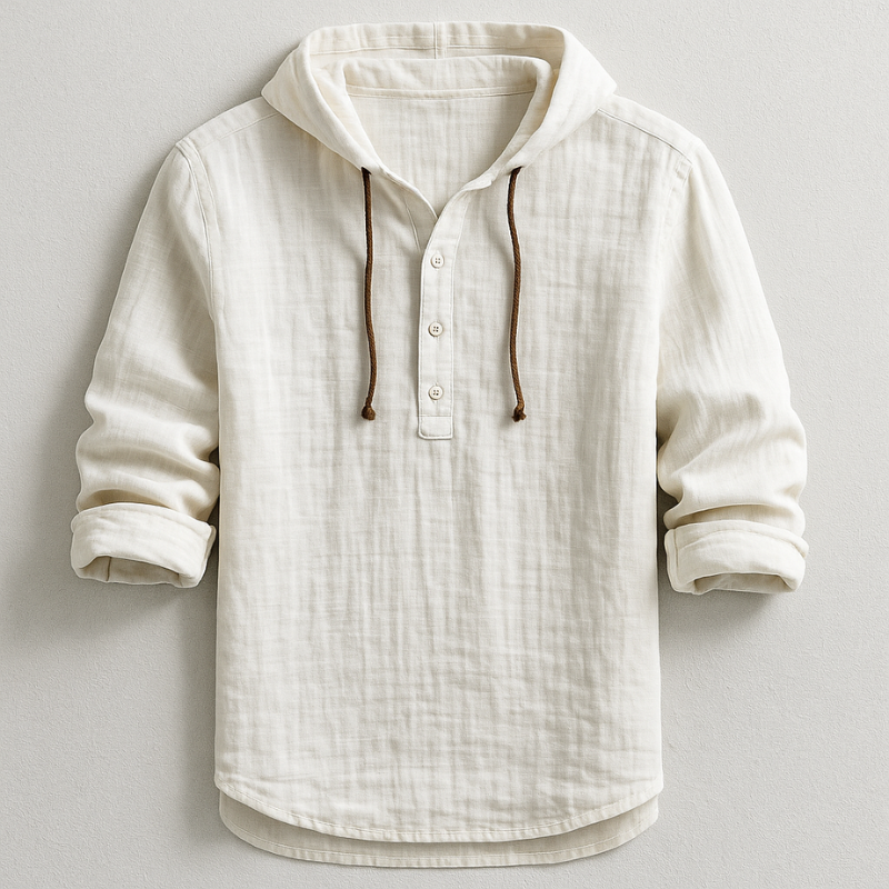 Camisa de lino para hombre con capucha para una comodidad fresca y un estilo casual