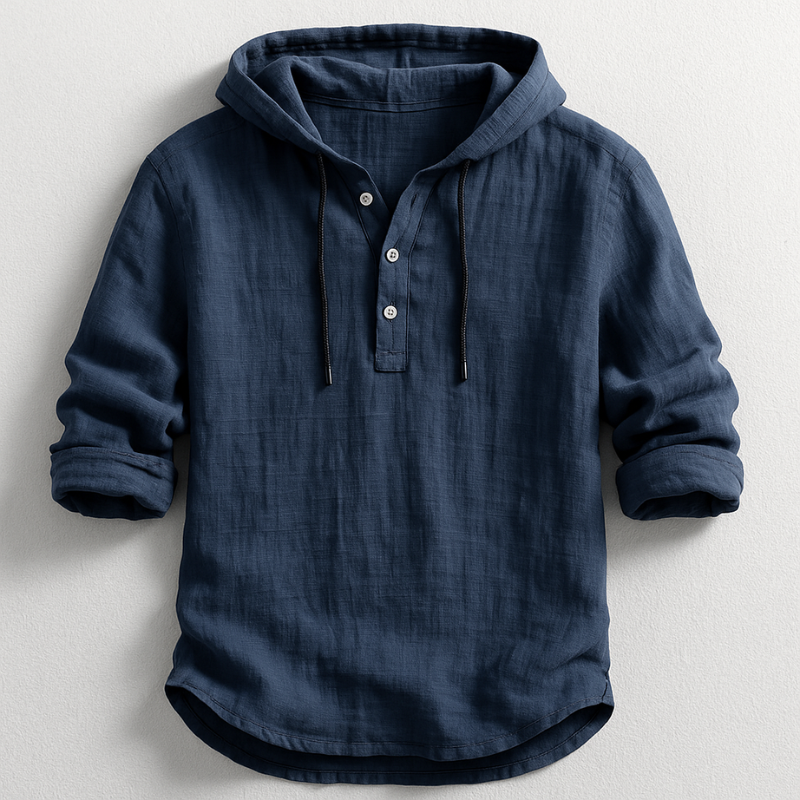 Camisa de lino para hombre con capucha para una comodidad fresca y un estilo casual