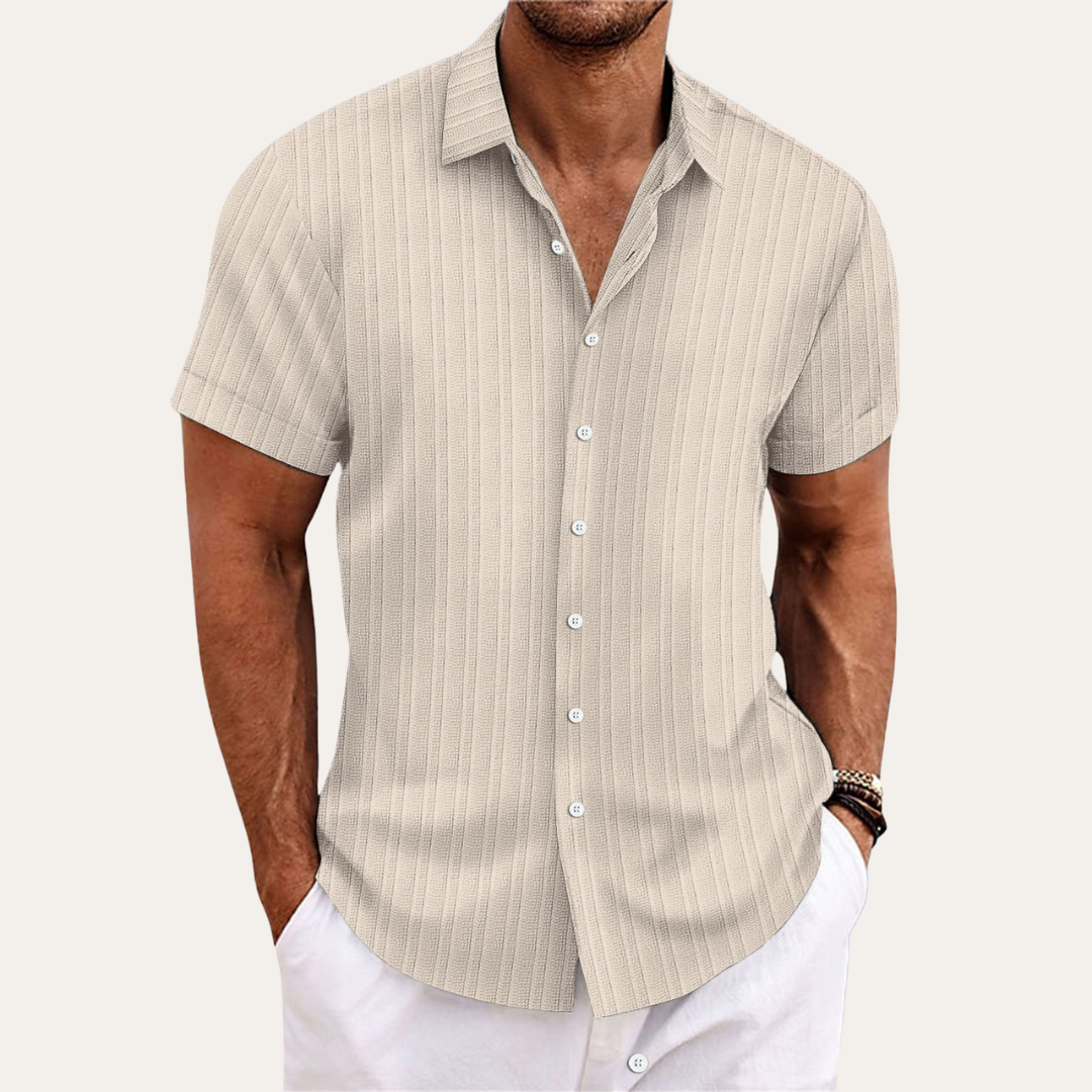 Camisa de manga corta con cierre de botones para hombre
