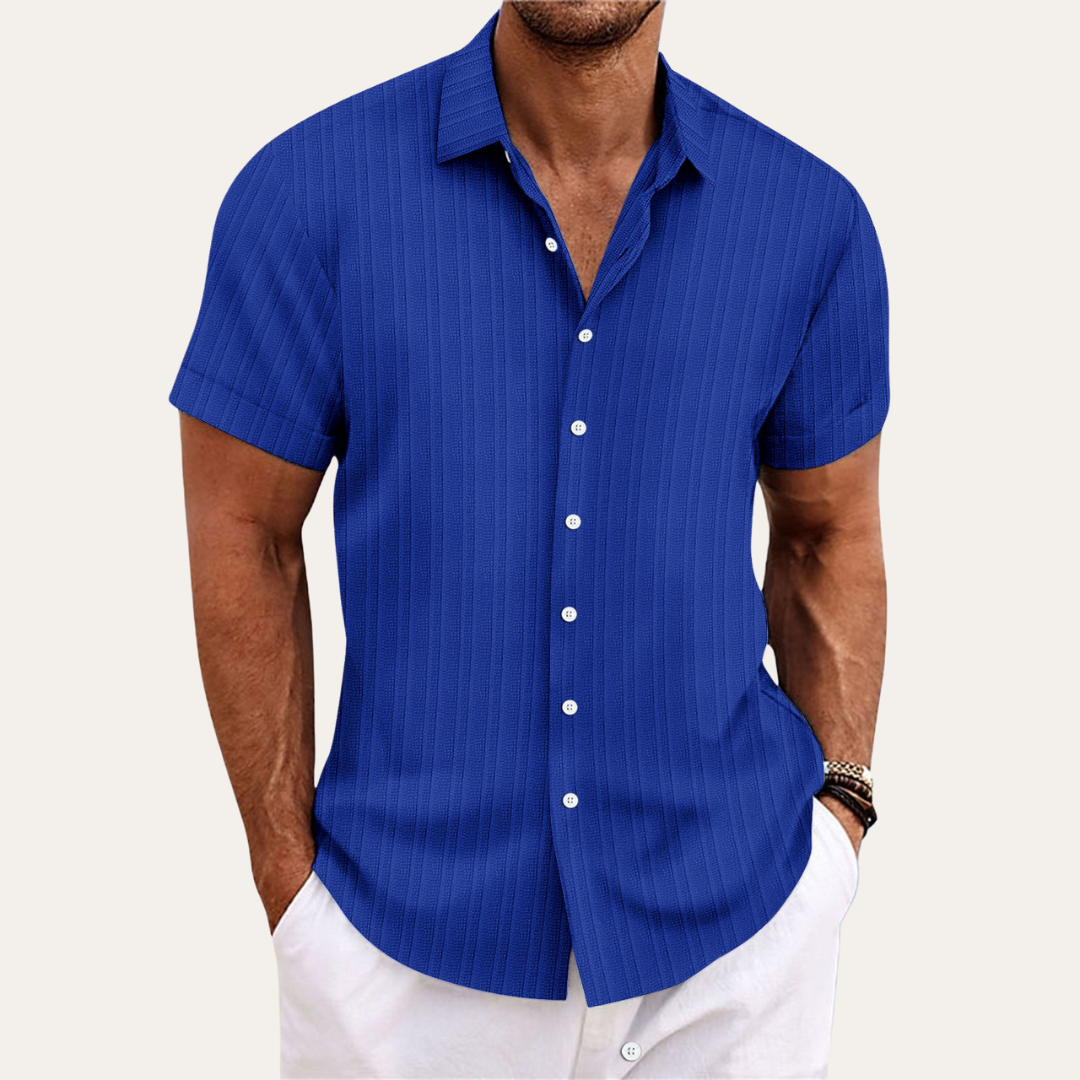 Camisa de manga corta con cierre de botones para hombre