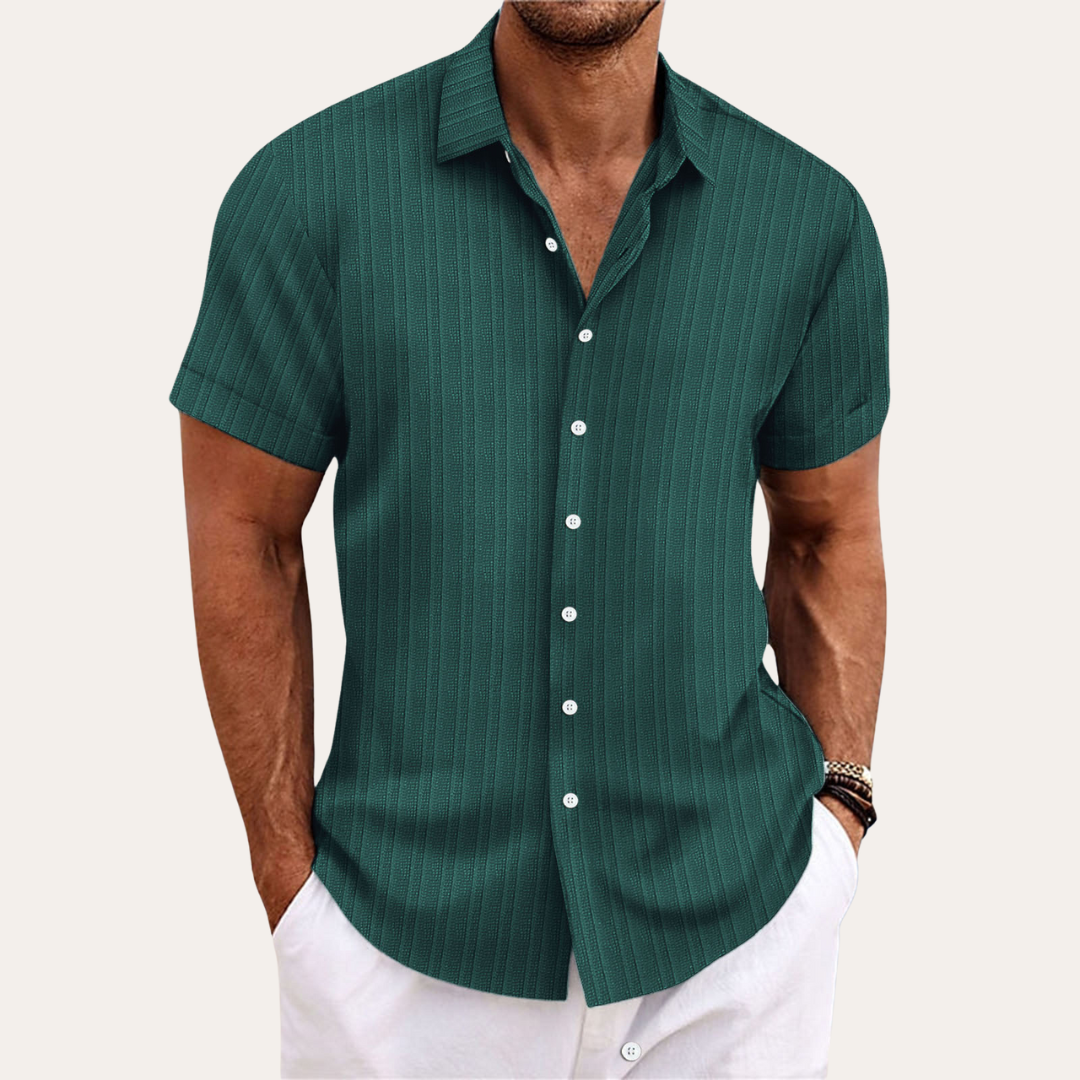 Camisa de manga corta con cierre de botones para hombre