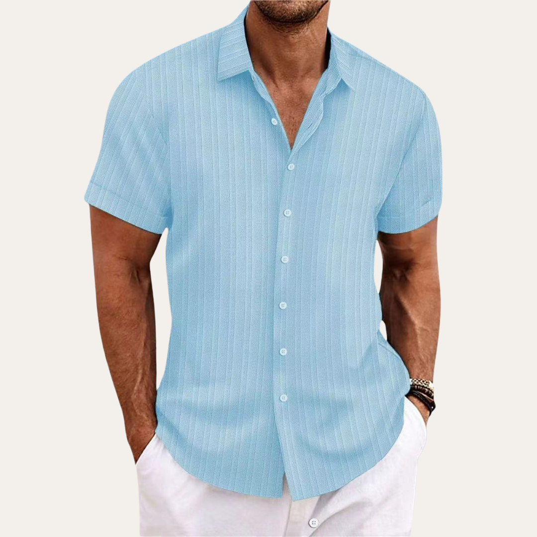 Camisa de manga corta con cierre de botones para hombre
