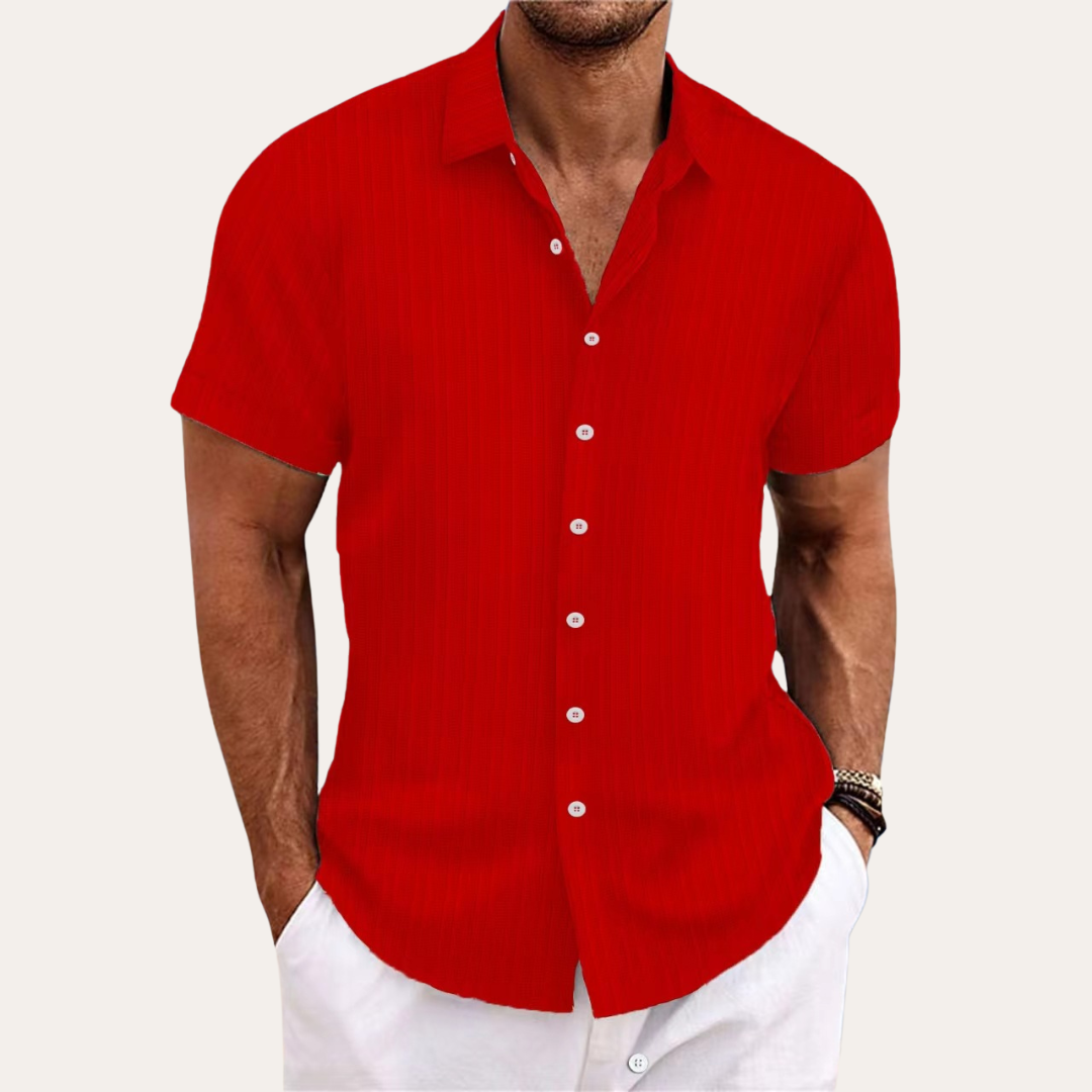 Camisa de manga corta con cierre de botones para hombre