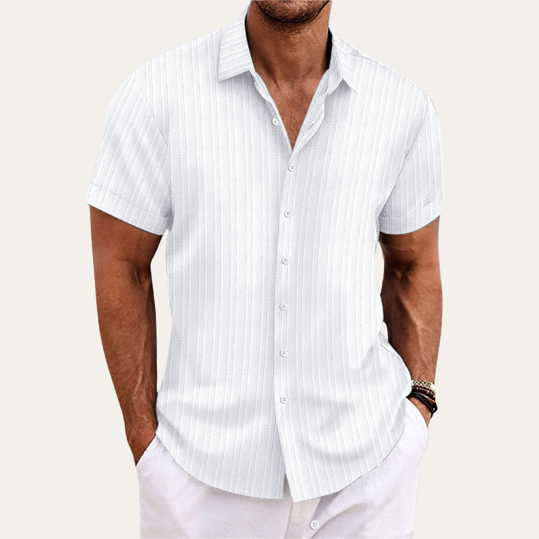 Camisa de manga corta con cierre de botones para hombre
