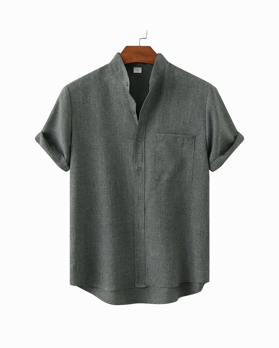 Camisa de manga corta de verano para hombre con botones