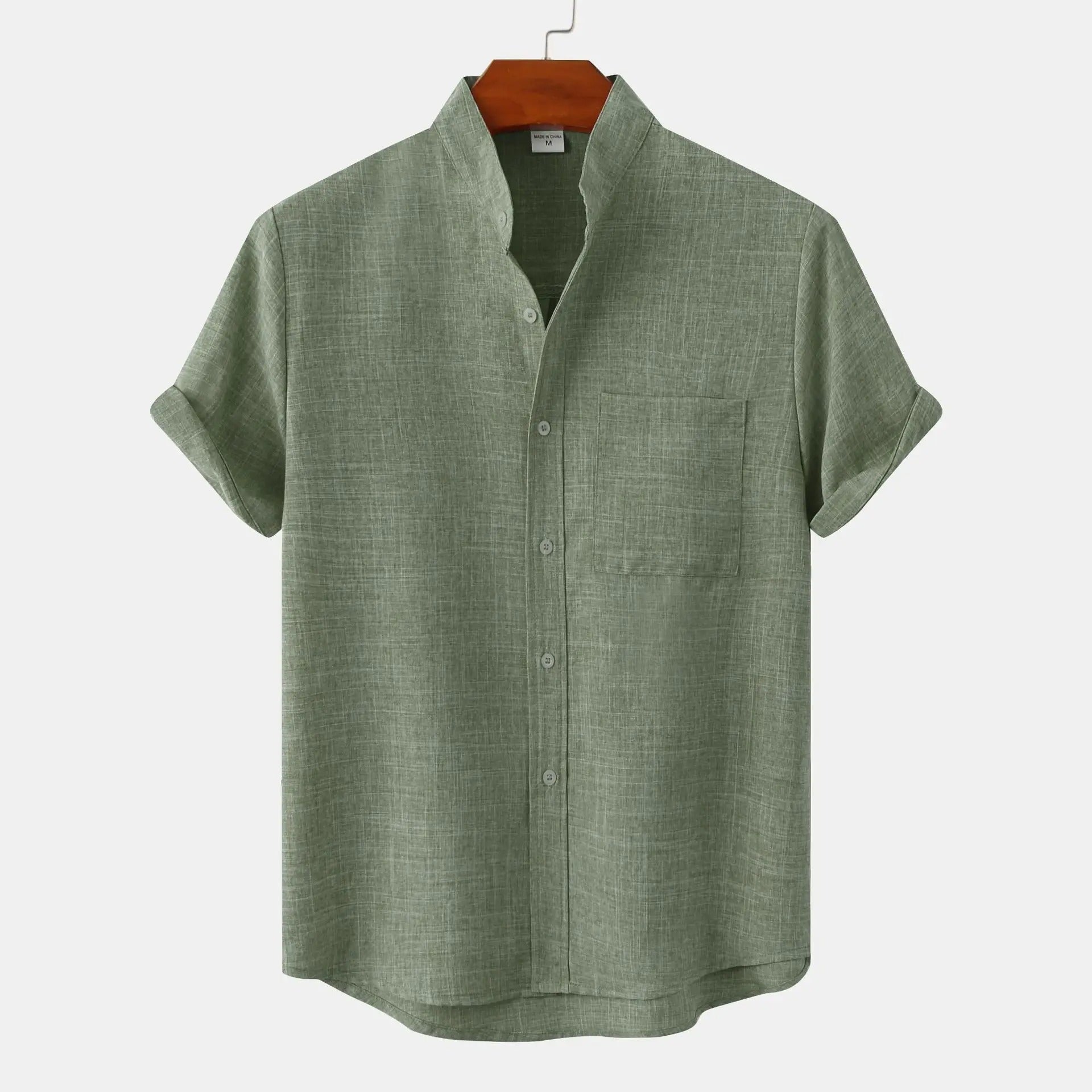 Camisa de manga corta de verano para hombre con botones