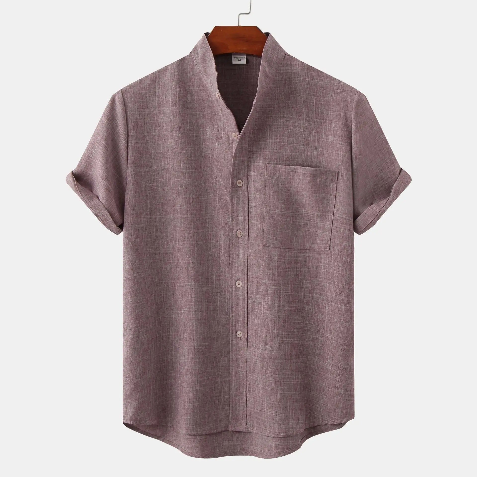 Camisa de manga corta de verano para hombre con botones