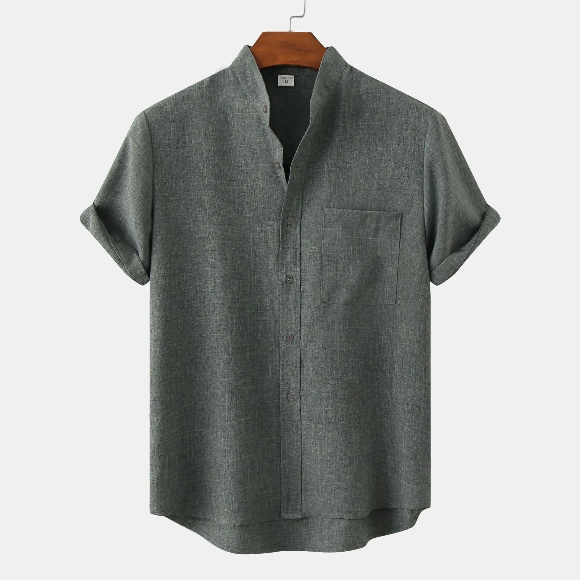 Camisa de manga corta de verano para hombre con botones