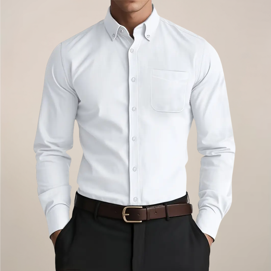 Camisa de manga larga con botones para hombre