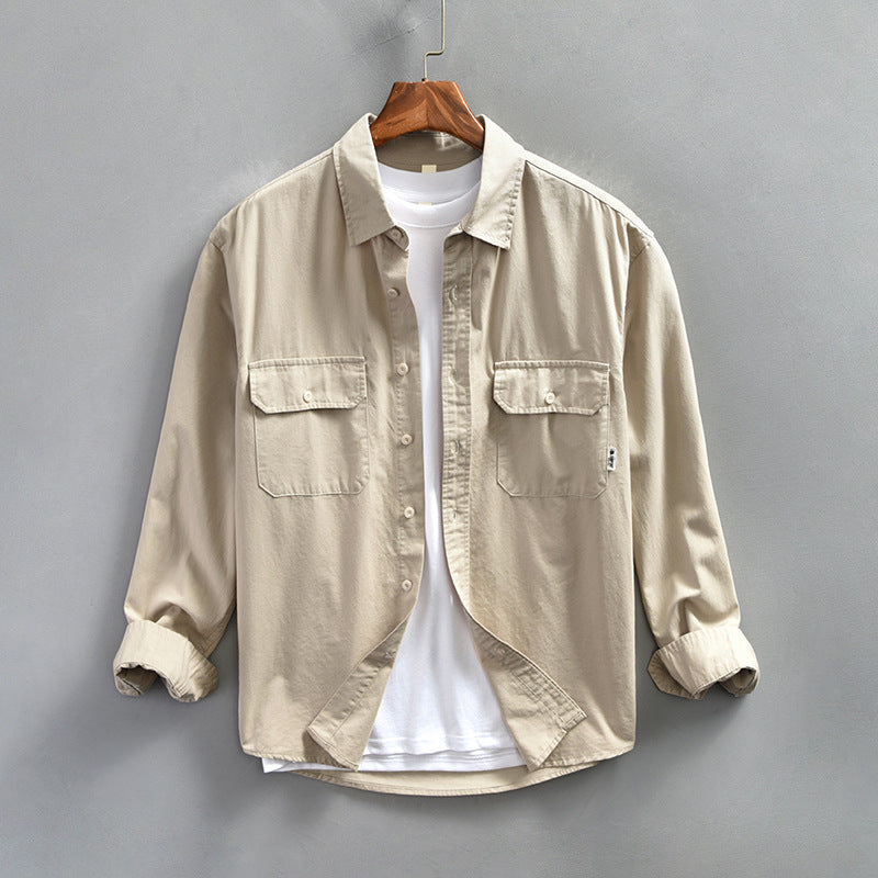 Camisa de manga larga con botones para hombre