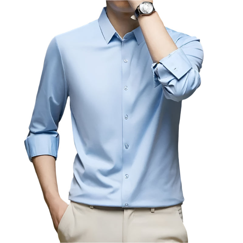 Camisa de trabajo para hombre antiarrugas