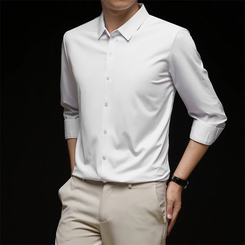 Camisa de trabajo para hombre antiarrugas