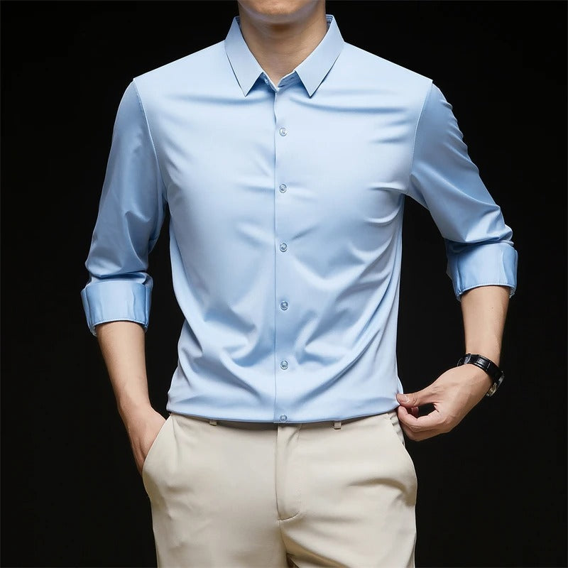 Camisa de trabajo para hombre antiarrugas