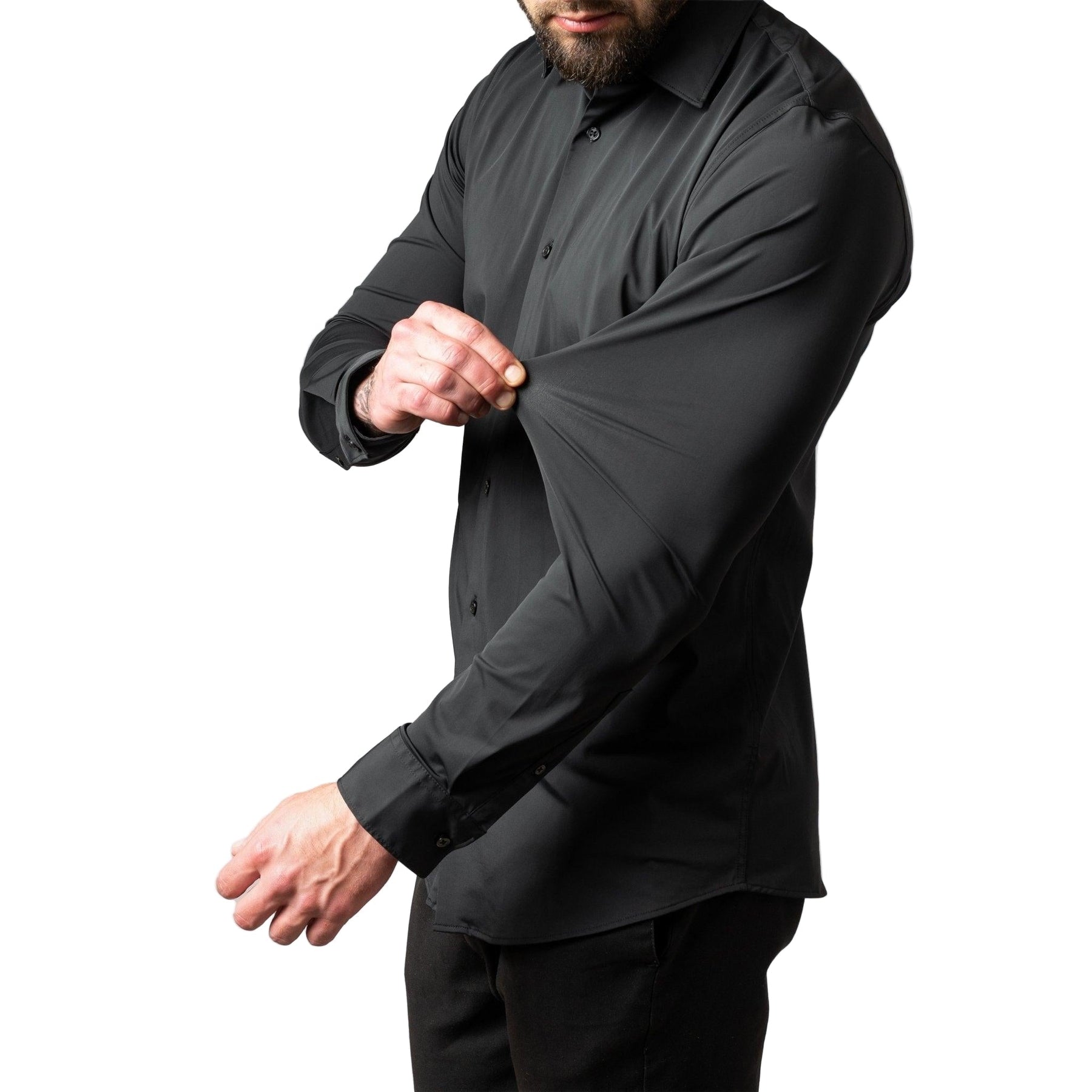 Camisa de vestir para hombre de material elástico e indeformable