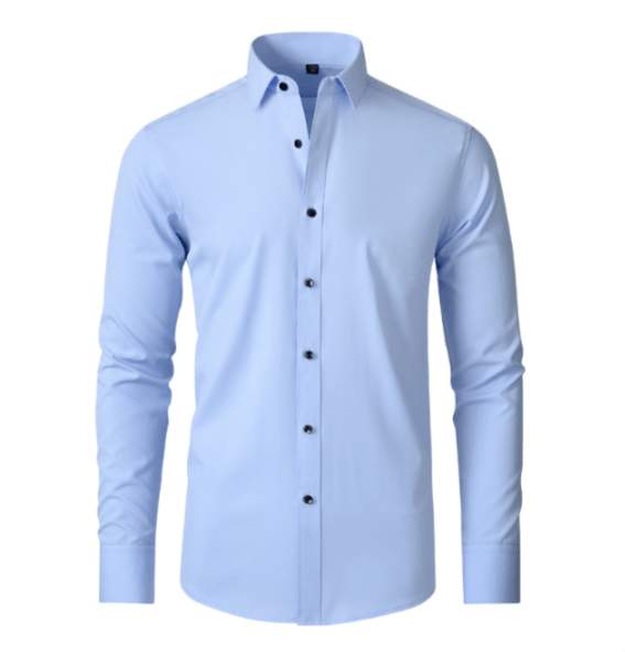 Camisa de vestir para hombre de material elástico e indeformable
