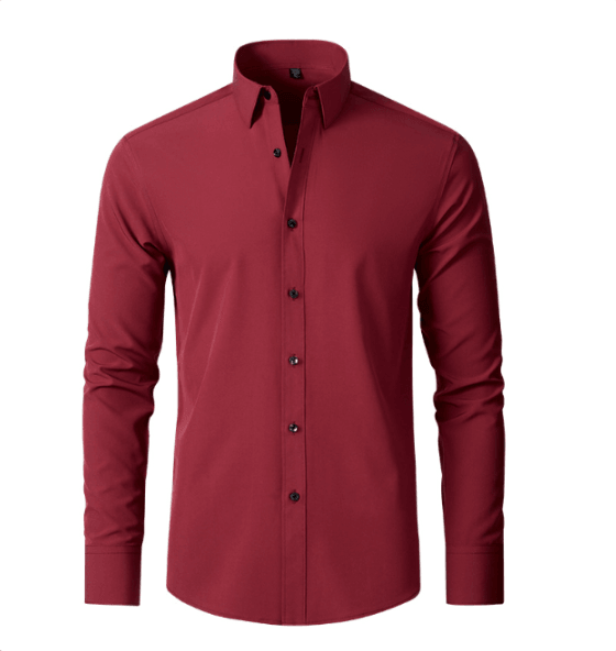 Camisa de vestir para hombre de material elástico e indeformable