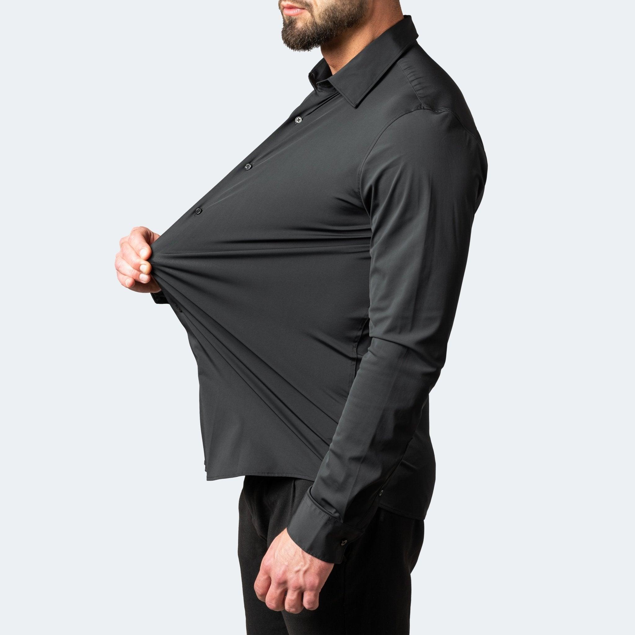 Camisa de vestir para hombre de material elástico e indeformable