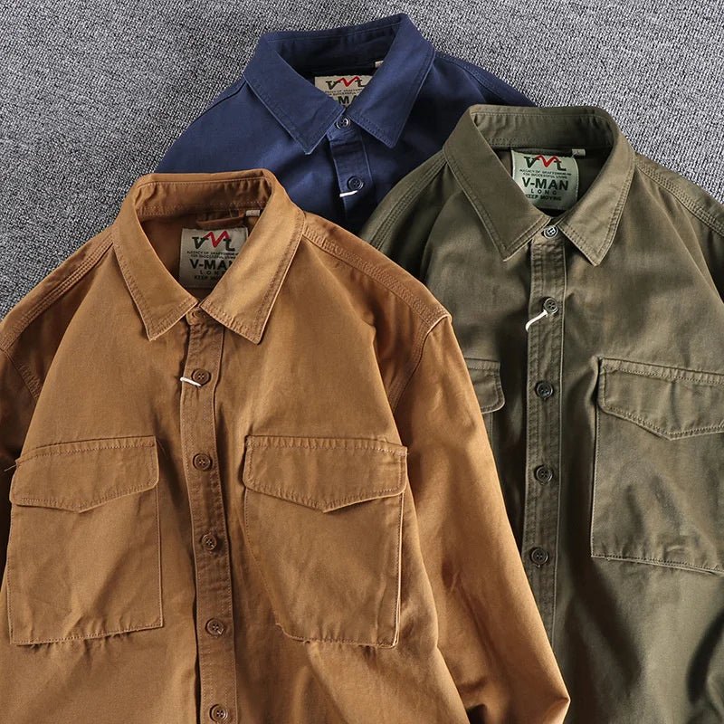 Camisa elegante de estilo militar