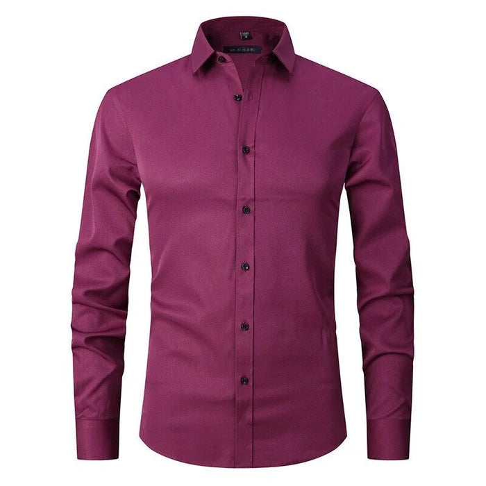 Camisa elegante para hombre antiarrugas con botones