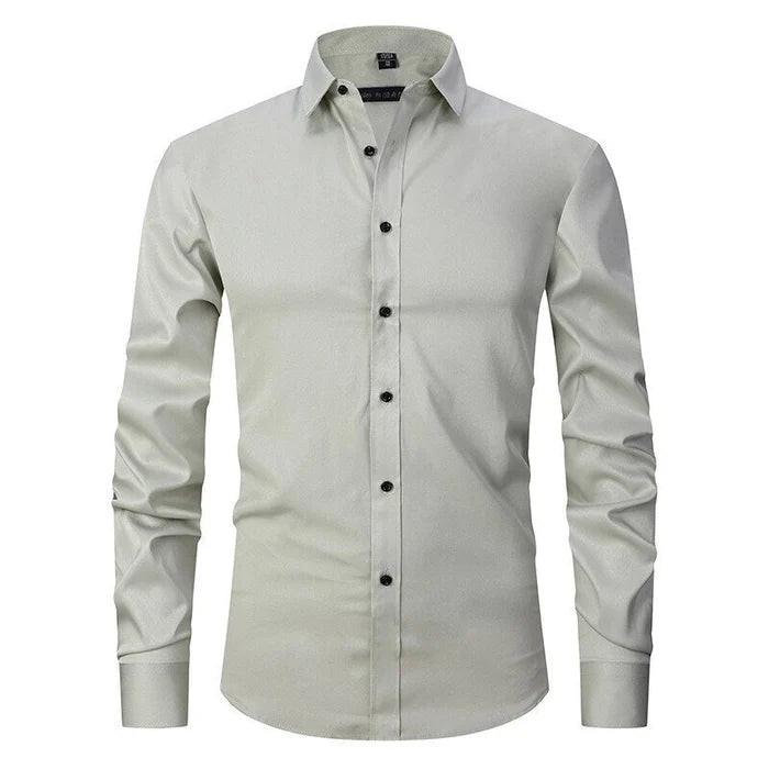 Camisa elegante para hombre antiarrugas con botones