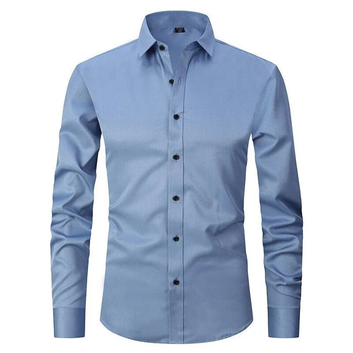 Camisa elegante para hombre antiarrugas con botones