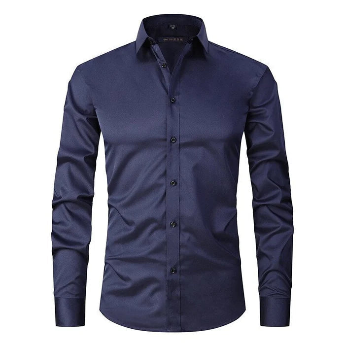 Camisa elegante para hombre antiarrugas con botones