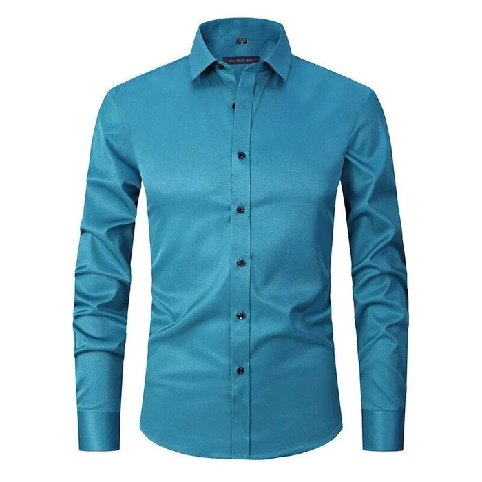 Camisa elegante para hombre antiarrugas con botones