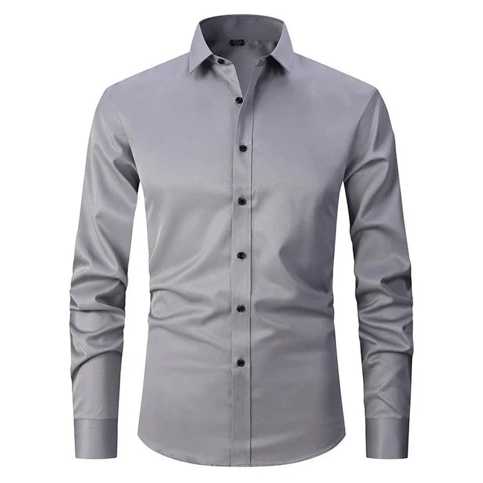 Camisa elegante para hombre antiarrugas con botones