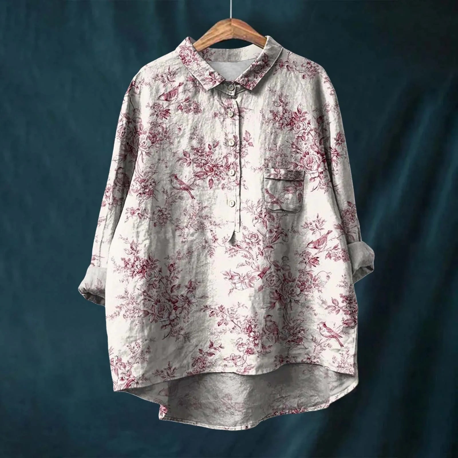 Camisa holgada para mujer con botones