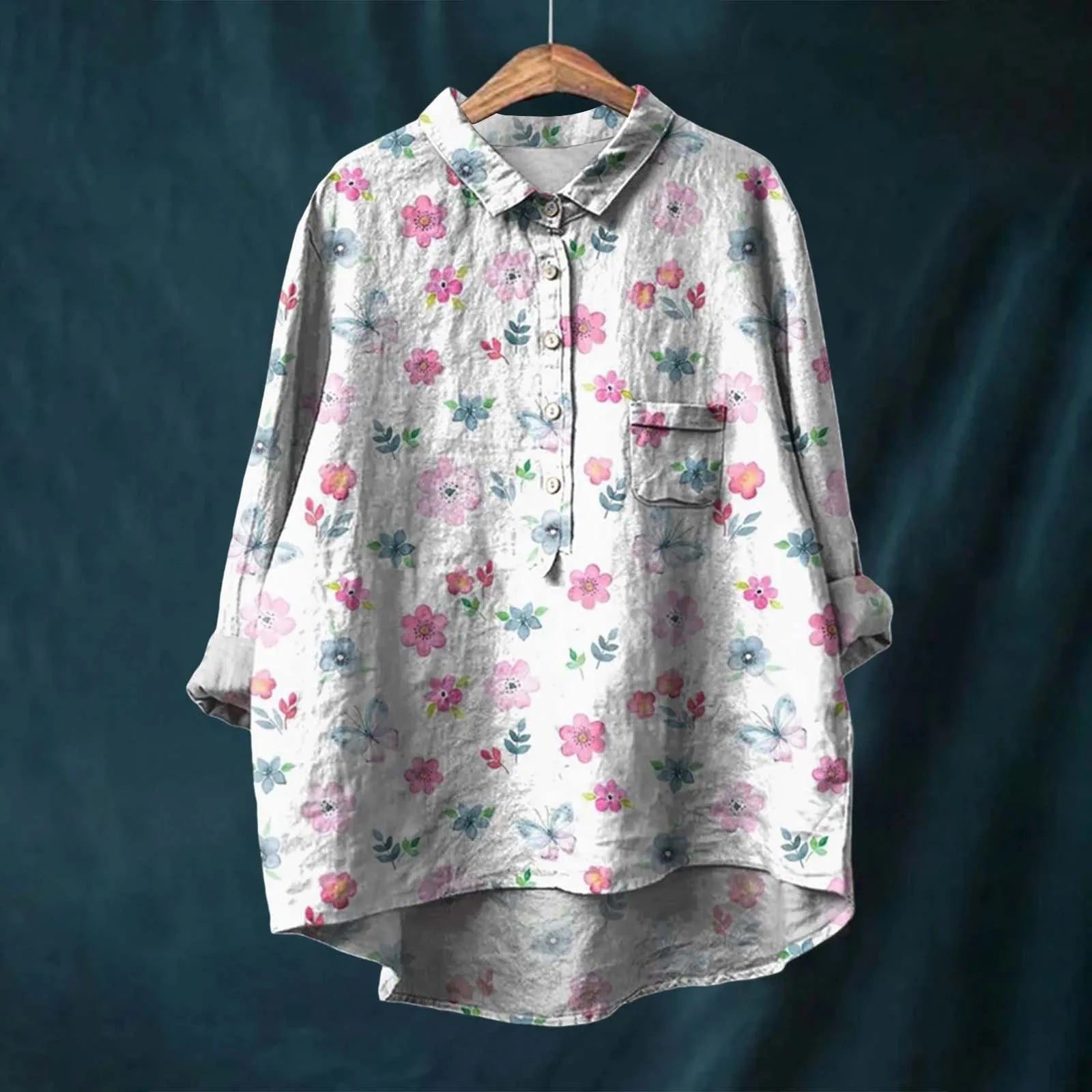 Camisa holgada para mujer con botones
