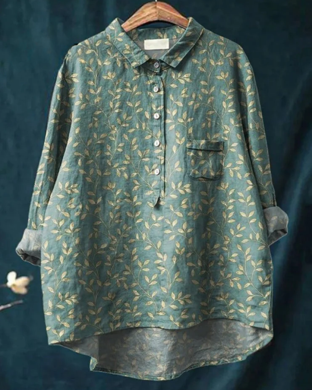 Camisa para mujer con estampado floral y botones