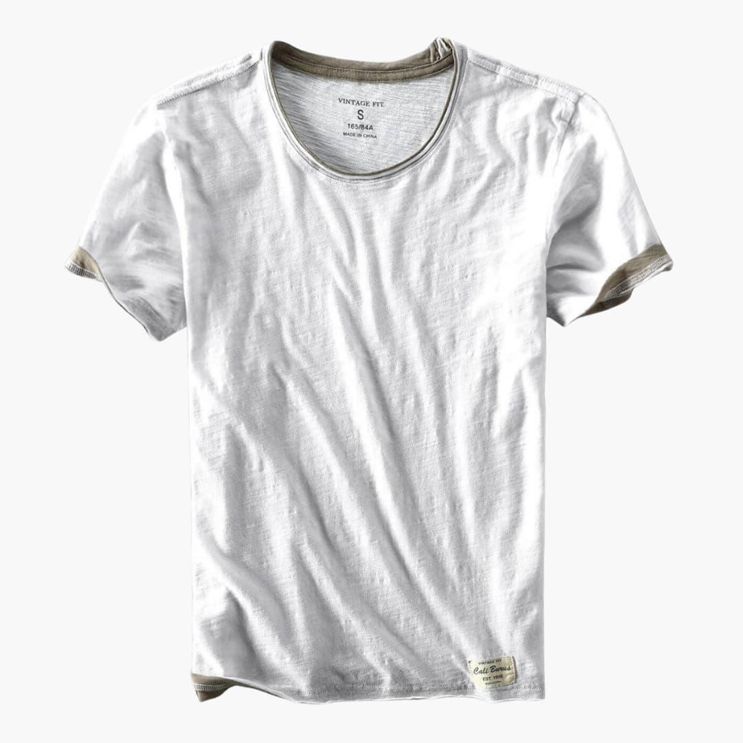 Camiseta básica para hombre – Camiseta de algodón con manga corta y cuello redondo