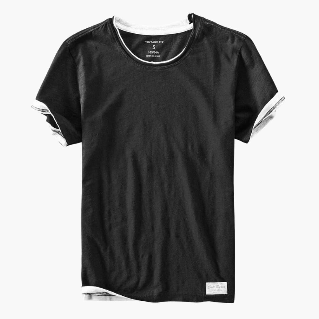 Camiseta básica para hombre – Camiseta de algodón con manga corta y cuello redondo