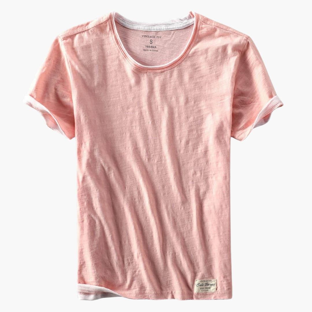 Camiseta básica para hombre – Camiseta de algodón con manga corta y cuello redondo