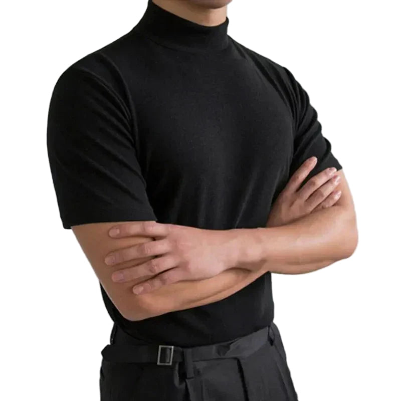 Camiseta casual de cuello alto para hombre de uso diario