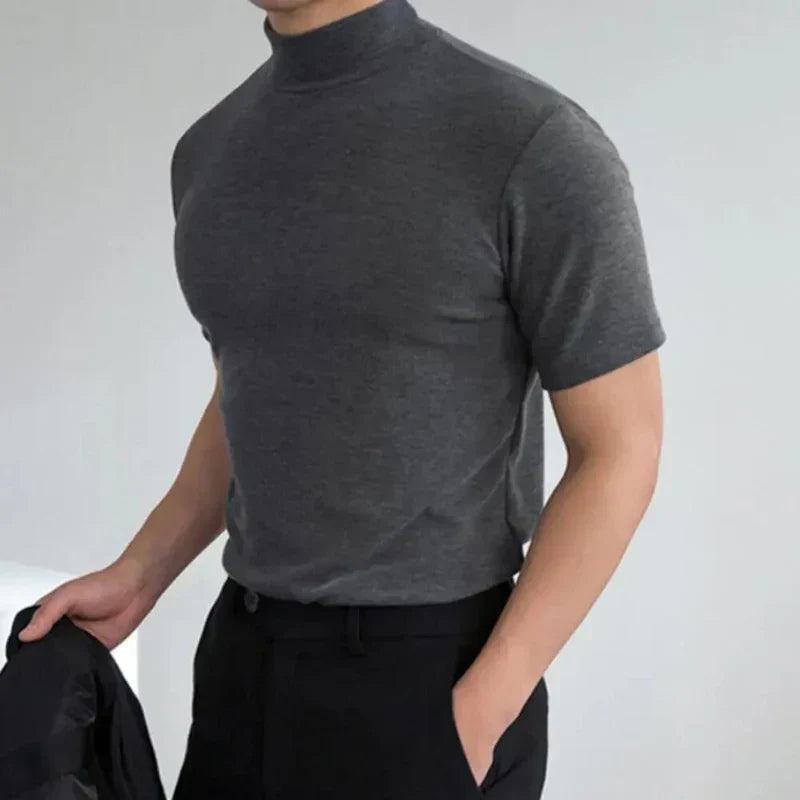 Camiseta casual de cuello alto para hombre de uso diario