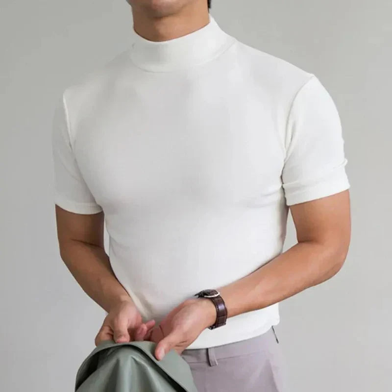 Camiseta casual de cuello alto para hombre de uso diario