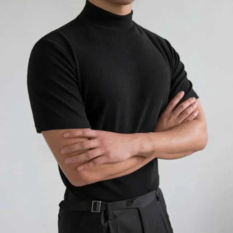Camiseta casual de cuello alto para hombre de uso diario