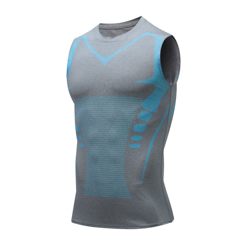 Camiseta de Compresión Iónica Sin Mangas para Moldeado Corporal y Soporte Postural