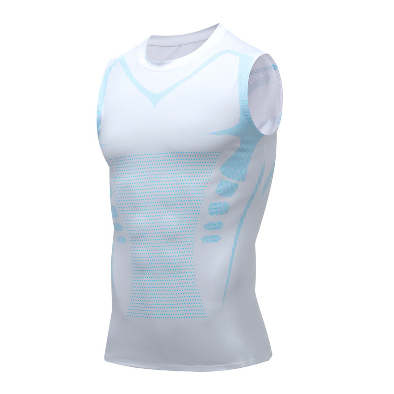 Camiseta de Compresión Iónica Sin Mangas para Moldeado Corporal y Soporte Postural
