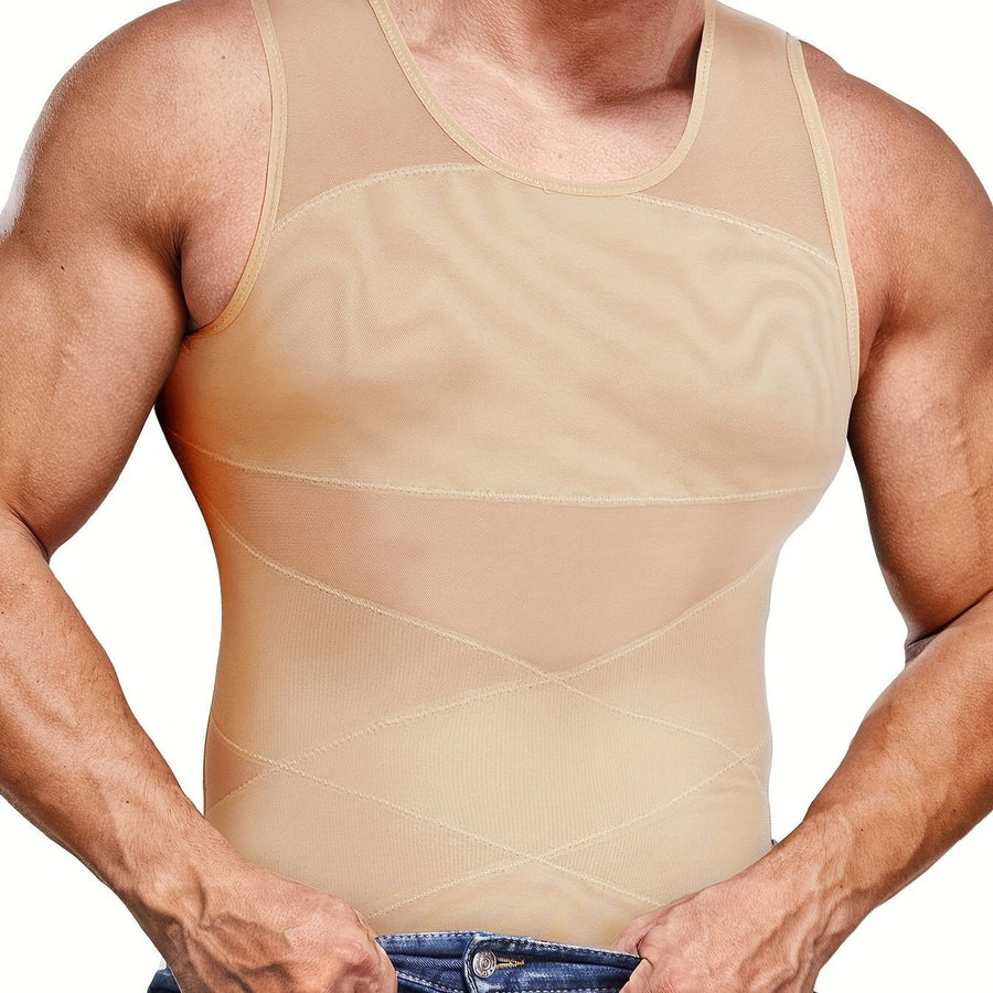 Camiseta de compresión sin mangas para hombre | Prenda ajustada sin mangas para una silueta definida | Estilo casual moderno