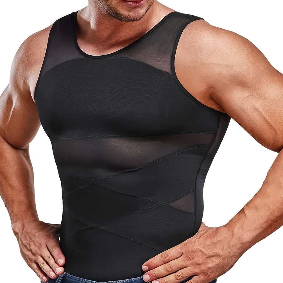 Camiseta de compresión sin mangas para hombre | Prenda ajustada sin mangas para una silueta definida | Estilo casual moderno
