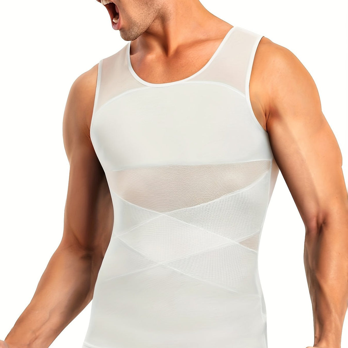 Camiseta de compresión sin mangas para hombre | Prenda ajustada sin mangas para una silueta definida | Estilo casual moderno