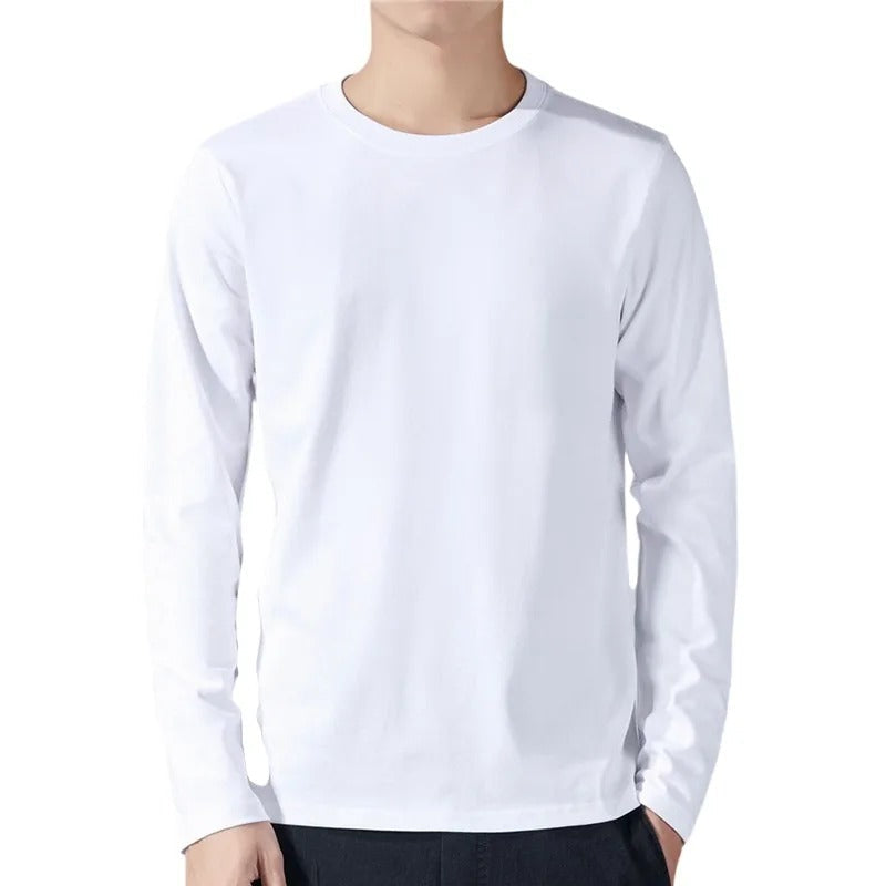 Camiseta de manga larga de algodón para hombre