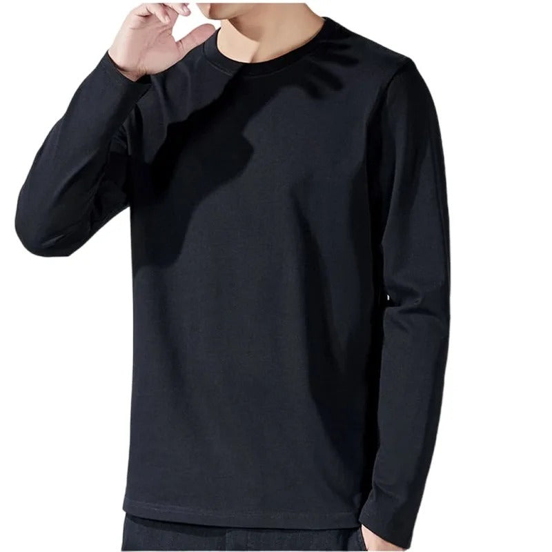 Camiseta de manga larga de algodón para hombre