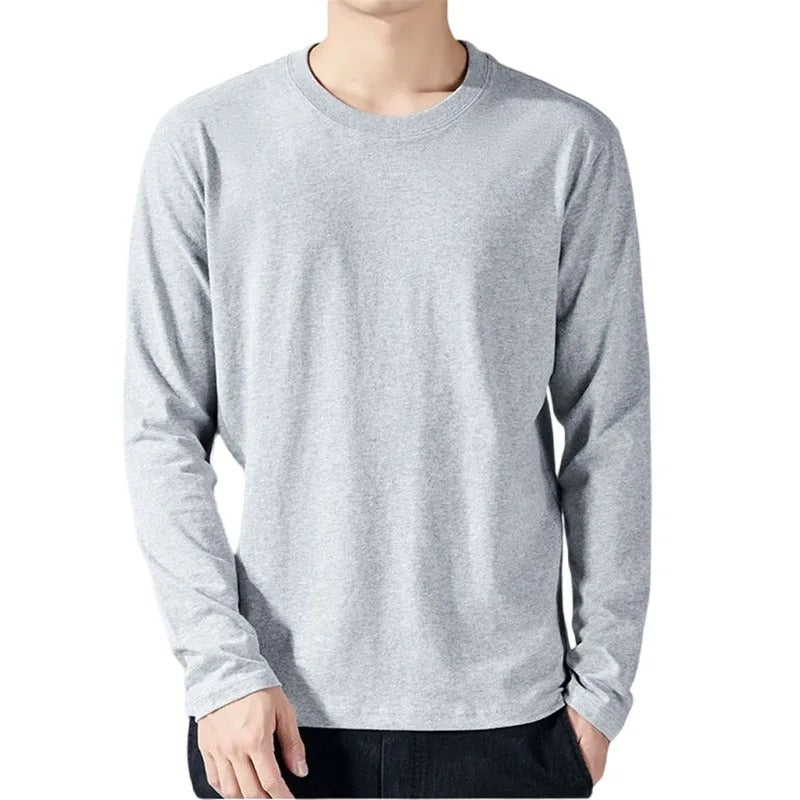 Camiseta de manga larga de algodón para hombre