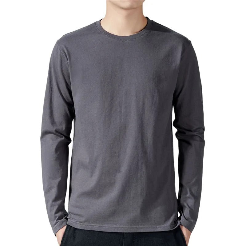 Camiseta de manga larga de algodón para hombre
