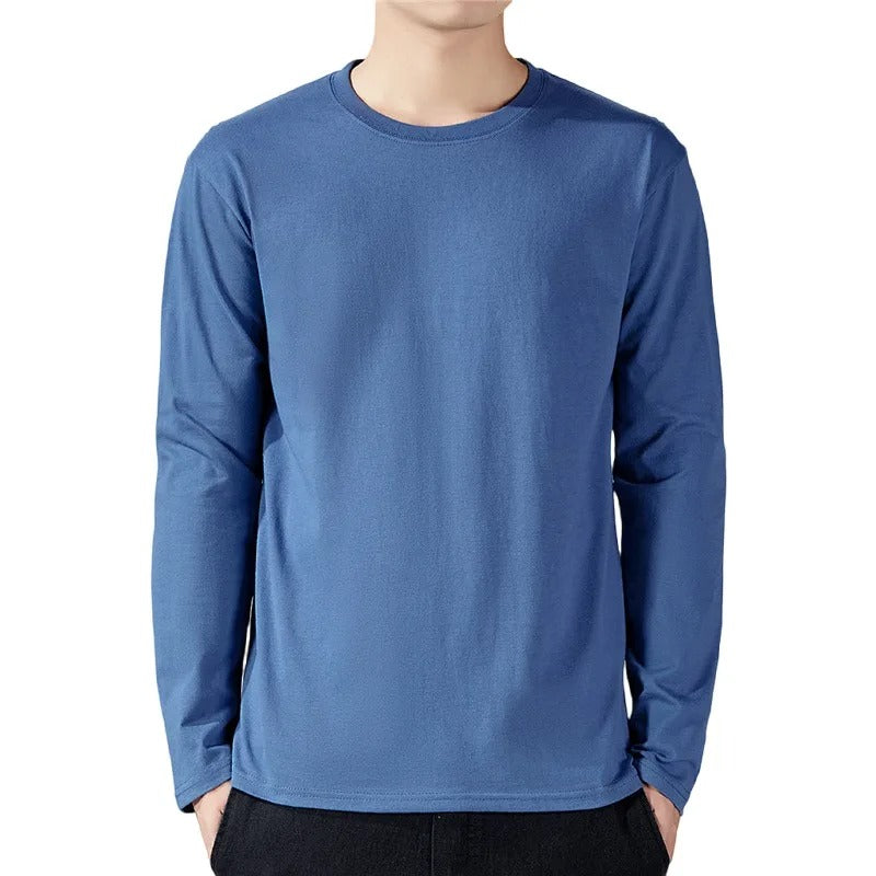 Camiseta de manga larga de algodón para hombre