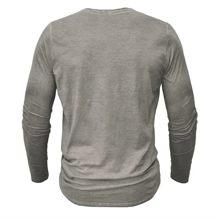 Camiseta de manga larga para hombre con botones
